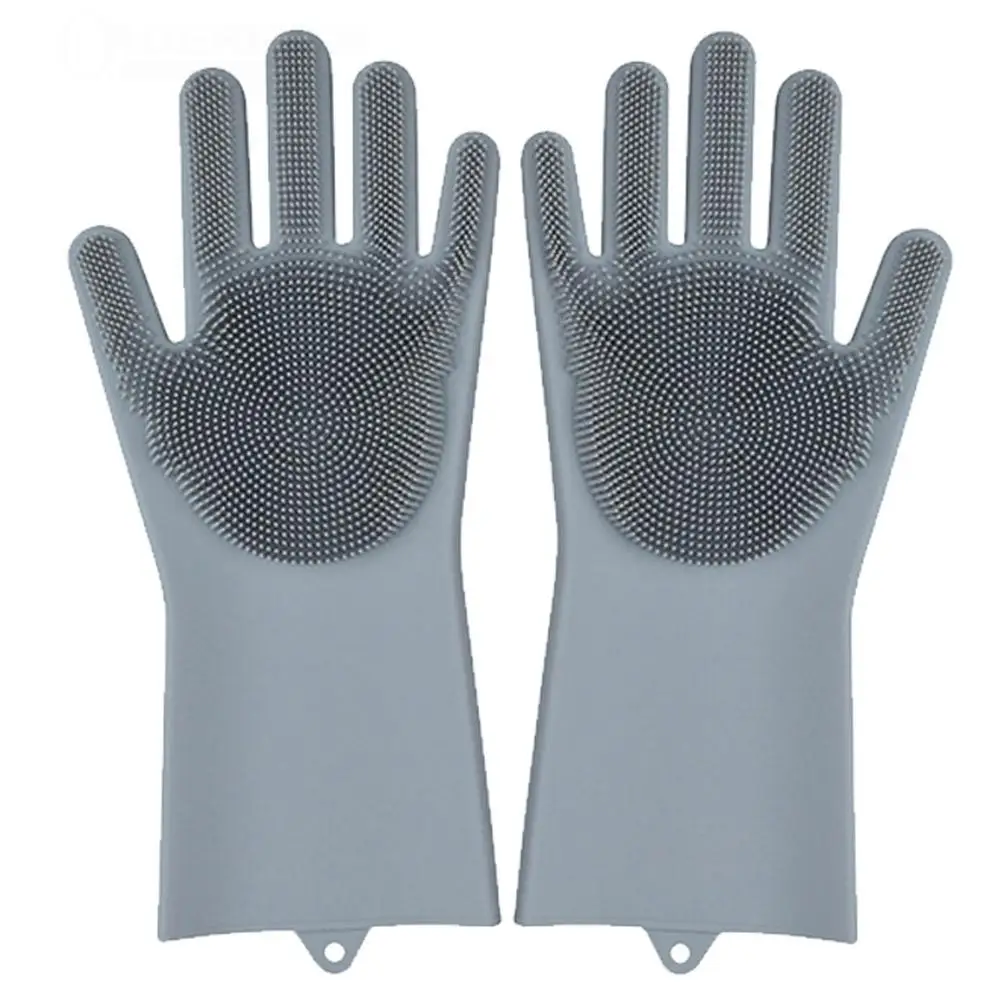 

2pcs Food Grade Dishwashing Gloves Kitchen Cleaning Scrubber Car Wash Gloves Magic Dishwashing Silicone Gloves