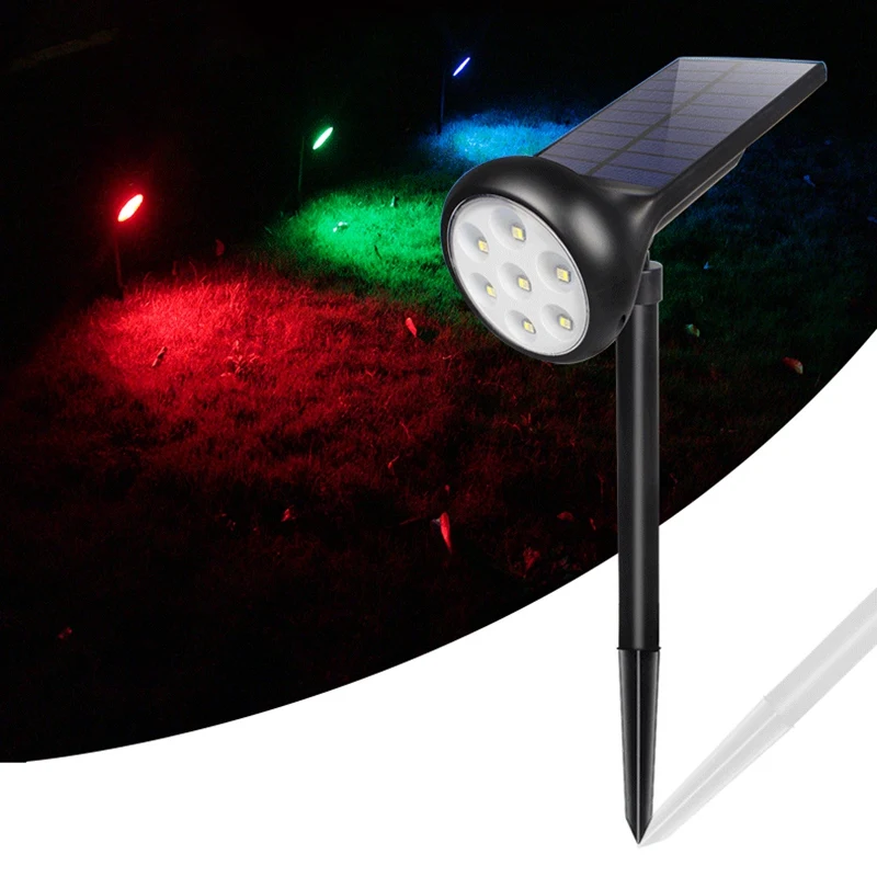 2 шт. Солнечный Точечный светильник на открытом воздухе Газон Сад 7 Led Регулируемый светодиодный солнечный светильник водонепроницаемый Ip55 для уличного пути светильник ing
