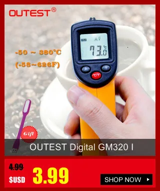 OUTEST Бесконтактный цифровой лазерный инфракрасный термометр-50~ 360C(-58~ 680F) Температурный пирометр ИК лазерный точечный пистолет GS320