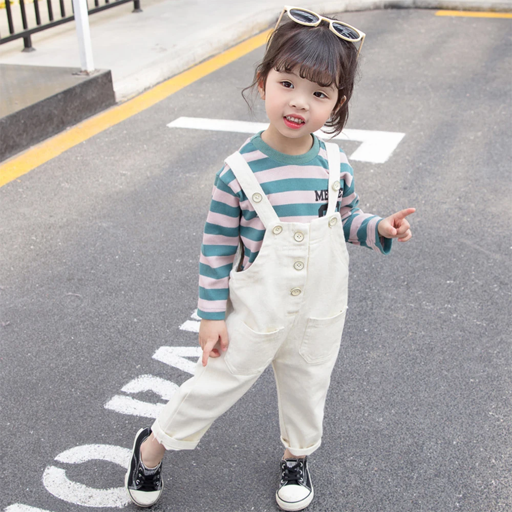 

New Suit 2021 Baby Clothes Girls Clothing Long Sleeve Suit Baby Girls Dress Striped Jacket Overalls Two-piece Suit For Girls
