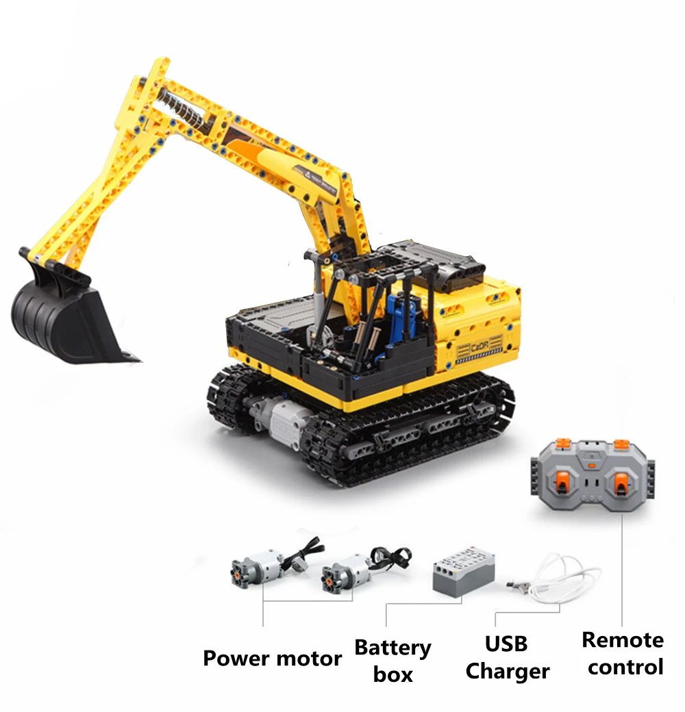 

CaDA Techni deRECH 2.4G Remote control Crawler Excavator MOC Four-wheel drive Technology Building Blocks Bricks Model Toys Gift