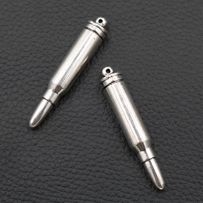 

Fashion Style 3D Rifle Bullet Pendant Street Hip Hop Charms DIY Metal Jewelry Charm Military Enthusiast Gift A2018 2pcs