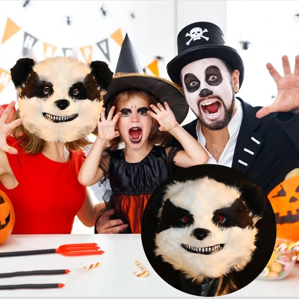 Страшная маска панды на Хэллоуин одежда для головы животных реквизит костюма
