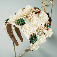 new luxury handmade pearl rhinestone headbands women european and american baroque inlaid zircon hairband adult hair accessories