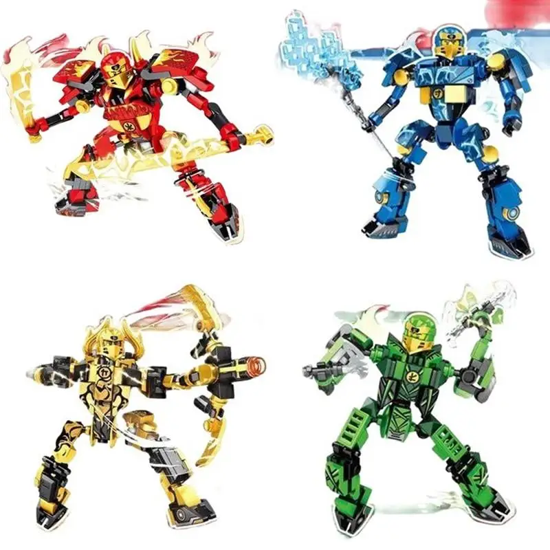 

4 Types Ninja Heavy Mech Armor Minifigure Model Figures Building Blocks Kids Toys Bricks Doll GiftFor Children Boys MOC