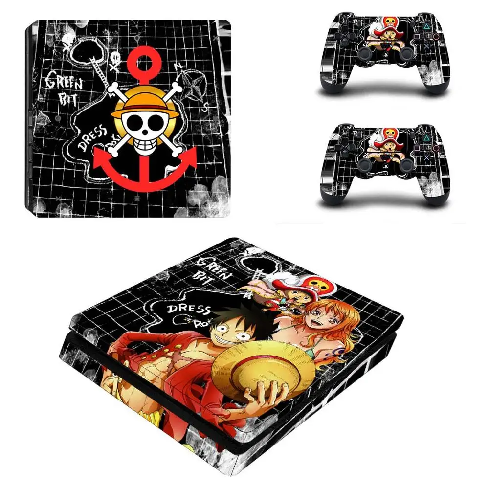 Цельная наклейка Luffy на всю панель PS4 Slim s Play station 4 для PlayStation чехол консоли и