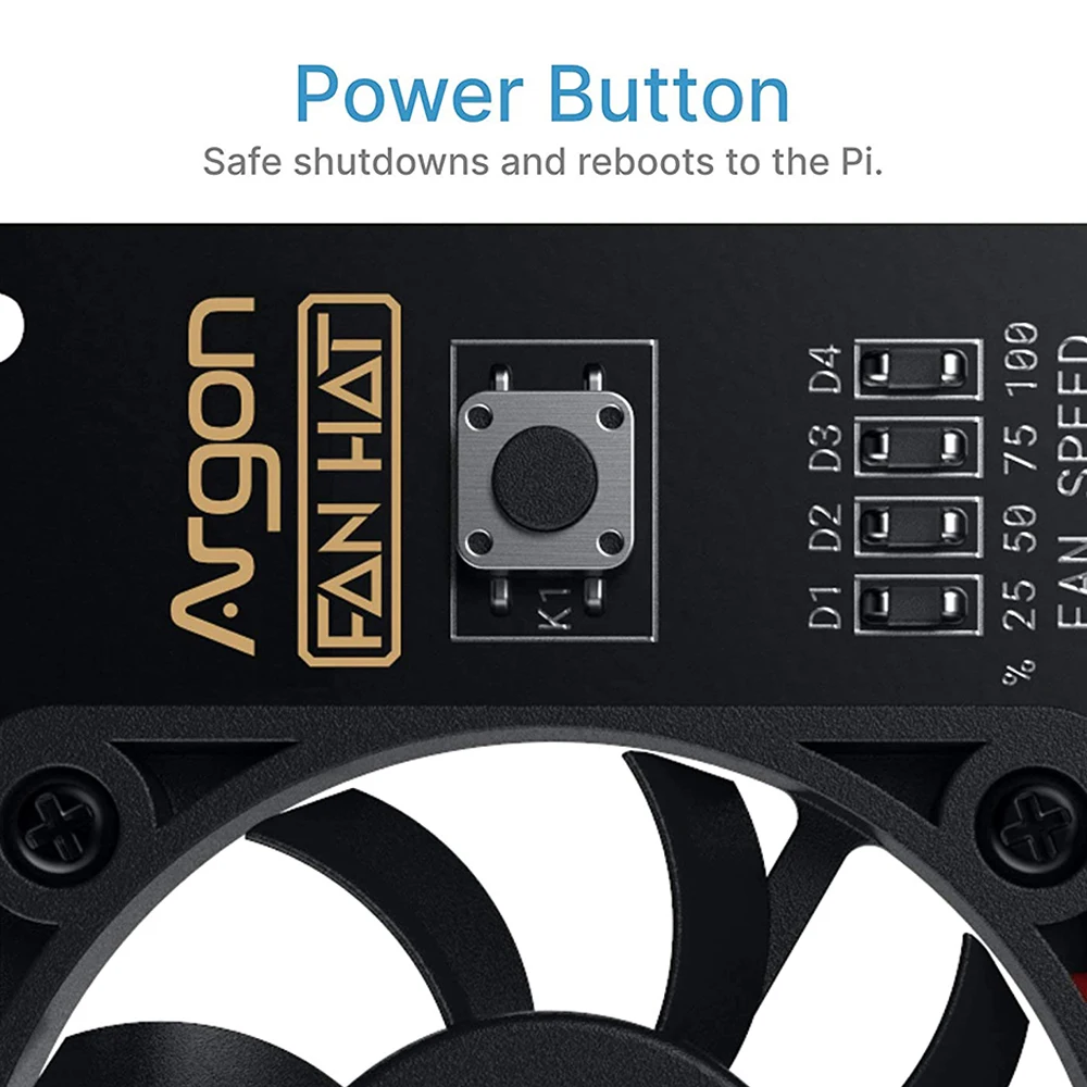 Raspberry Pi 4 Argon Fan HAT с кнопкой питания PWM управляемое по для 3 Model B + 4B/3B +/3B | Компьютеры и