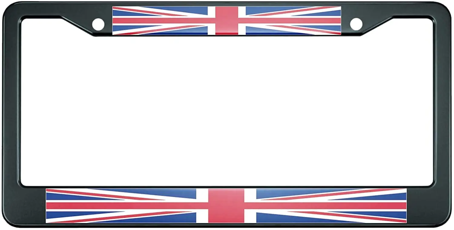 

British Flag License Plate Frame United Kingdom Flag Patriotic Style Metal License Plate Cover Front Plates Frames Car Tag Frame