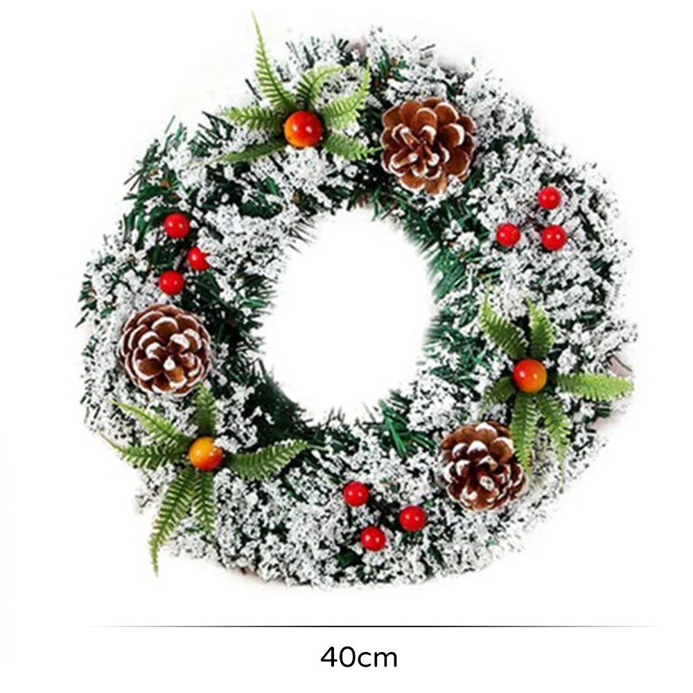 

1 Pcs 20/30/40cm Wall Hanging Christmas Wreath Decoration Xmas Party Door Garland Ornament Pendants Home Decor Accessories