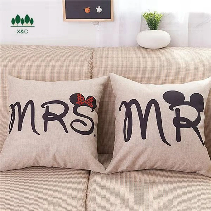 Наволочки XinChen из льна 45x45 см наволочки Mr & Mrs Декоративные Чехлы для спальни