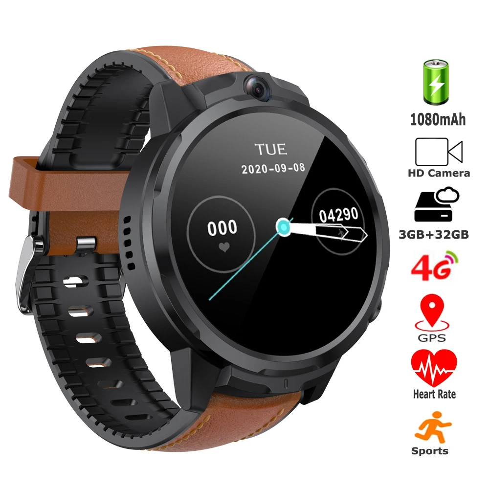 Best Price Dual Camera Smart Watch Men 3GB+32GB GPS 4G Wifi MTK6739 Quad Core SIM Card Sports Smartwatch For Xiaomi Huawei Apple IOS Watch