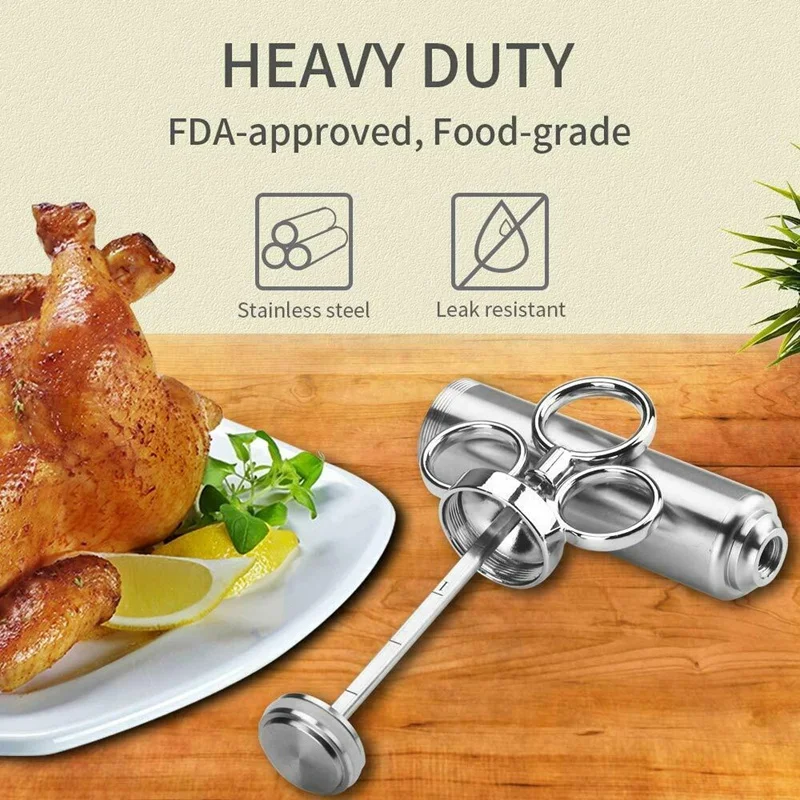 2 унции инжектор мяса из нержавеющей стали индейки стейк маринад вкус шприц игла