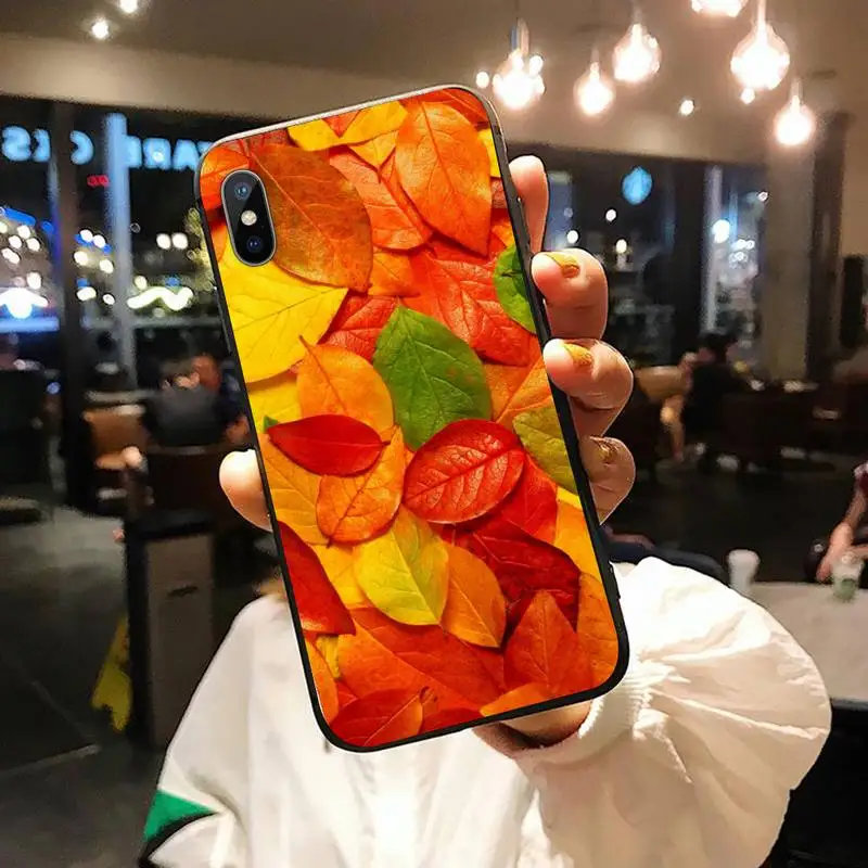 

Hello Autumn fall Maple Leaves high quality luxury Phone Case coque for iPhone 11 12 pro XS MAX 8 7 6 6S Plus X 5S SE 2020 XR