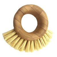 bamboo dish brush natural dish scrub brush with handle ring shaped fruit vegetable cleaning brush for kitchen dishes pan pot w0