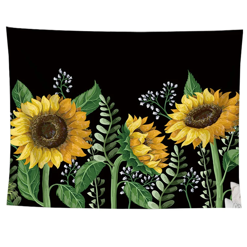 

sunflower tapestry wall cloth jungle parrot blanket bedroom livingroom backdrop wall carpet muur doeken
