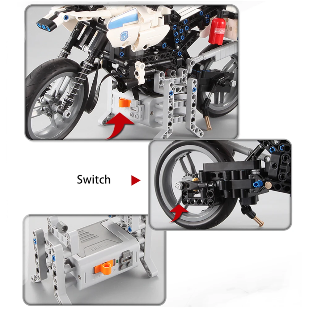 539 шт. полицейские строительные блоки для мотоциклов совместимы с Technic городское