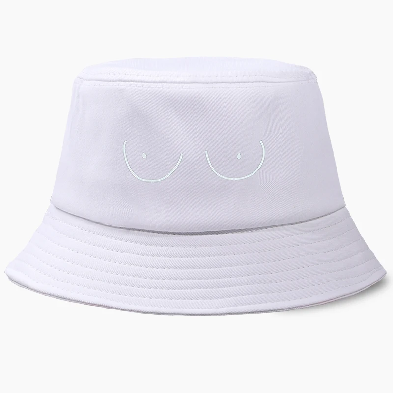 Панама Мужская/Женская хлопок с принтом груди Черная | Аксессуары для одежды