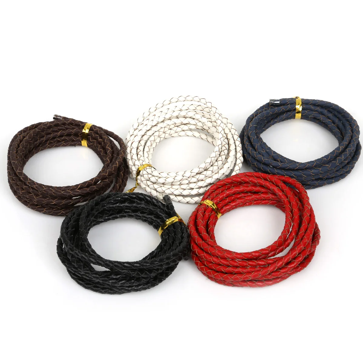 2M Dia 4mm 5 Colors Braided Genuine Lether Rope String Cord Fit Necklace Bracelet DIY Craft Making | Дом и сад
