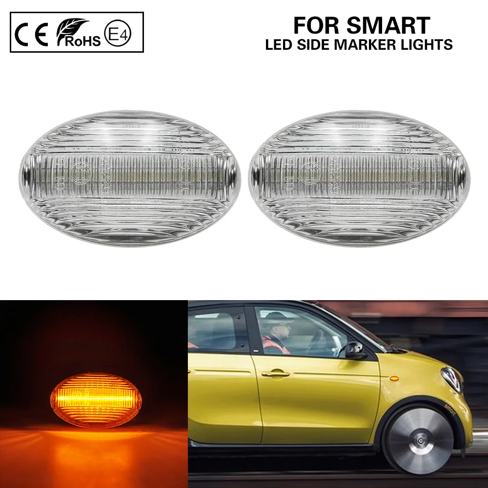 Прозрачные светодиодные боковые габаритные огни указателей поворота для Smart W 450