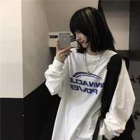 aesthetic graphic tees couple clothes tops for women full sleeves punk clothes oversized emo grunge kpop tops vintage streetwear