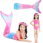 Детский купальный костюм, комплект бикини для девочек, летние купальник, хвост русалки костюмы для косплея, костюм на Хэллоуин, пляжный купальник 2020