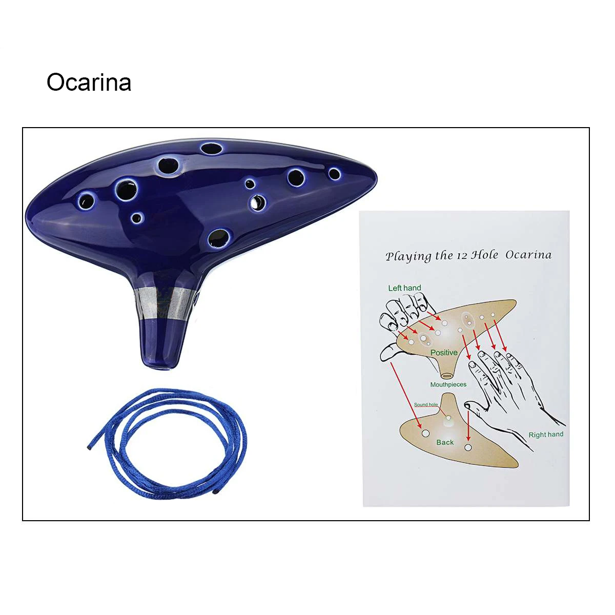 Классический синий музыкальный инструмент The Legend Ocarina с 12 отверстиями Alto C яркая