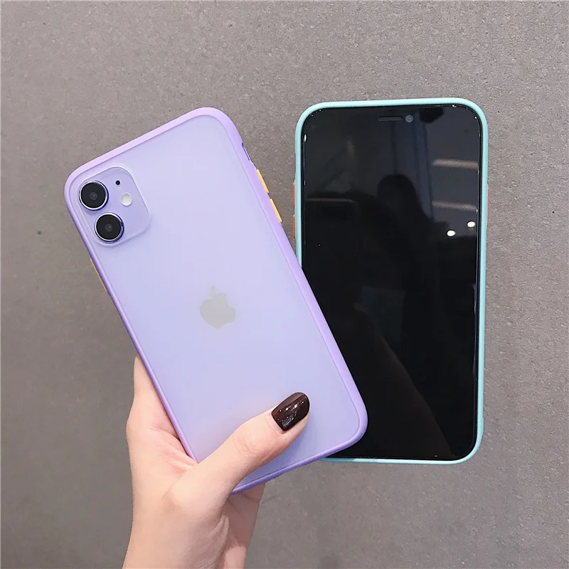 

Mint Hybrid Simple Matte Bumper Phone Case For iPhone 11 Pro XR XS Max 6 6S 8 7 Plus Shockproof Soft TPU Silicone Clear Cover
