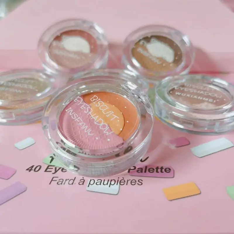 

Cute Eyeshadow Palette Cookies Eyes Make Up Palette Waterproof Glitter Diamond Eye Pigment Matte Shimmer Eye shadow TSLM1