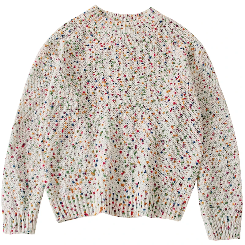 Gagaok Женский вязаный милый модный свитер весна осень новый сплошной круглый вырез