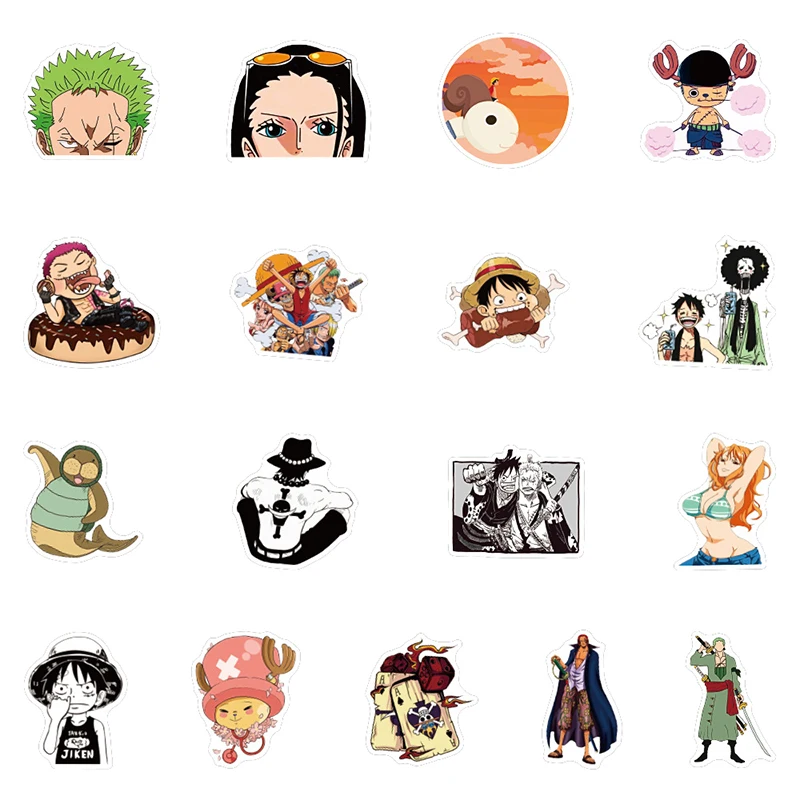 103050pcspack one piece luffy stickers anime sticker notebook motorcycle skateboard computer mobile phone cartoon toy trunk free global shipping