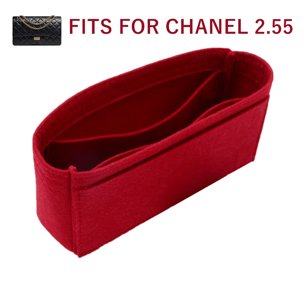 Fits for Chanel 2.55 Insert Bag Organizer Makeup Handbag Organizer  Portable Cosmetic bag women luxury designer bag organizer