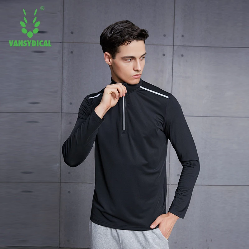 VANSYDICAL Спортивная футболка для мужчин с длинным рукавом Мужская дышащая сухая