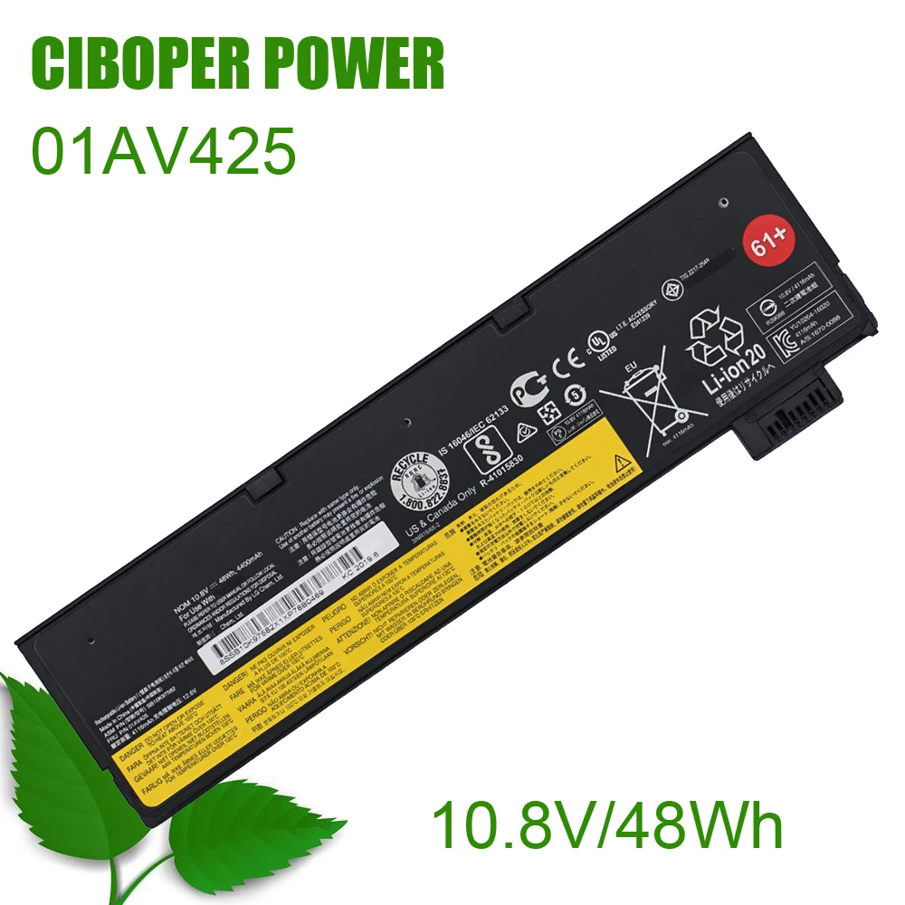 

CP Genuine Laptop Battery 01AV423 01AV427 01AV425 24Wh/72wh/44Wh SB10K97584 SB10K97597 For T470 T480 T570 T580 P51S P52S