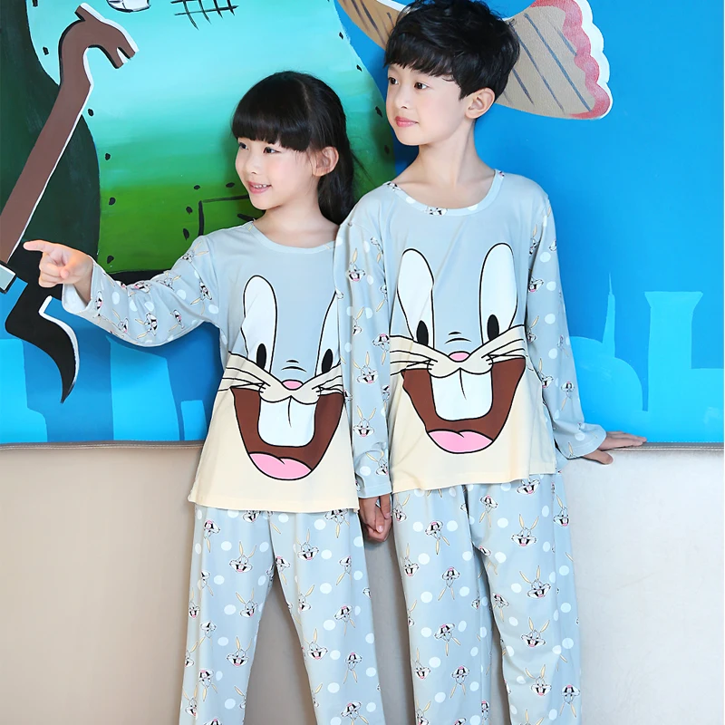 Новинка Пижамный комплект Осенние детские пижамы Одежда для сна с длинными