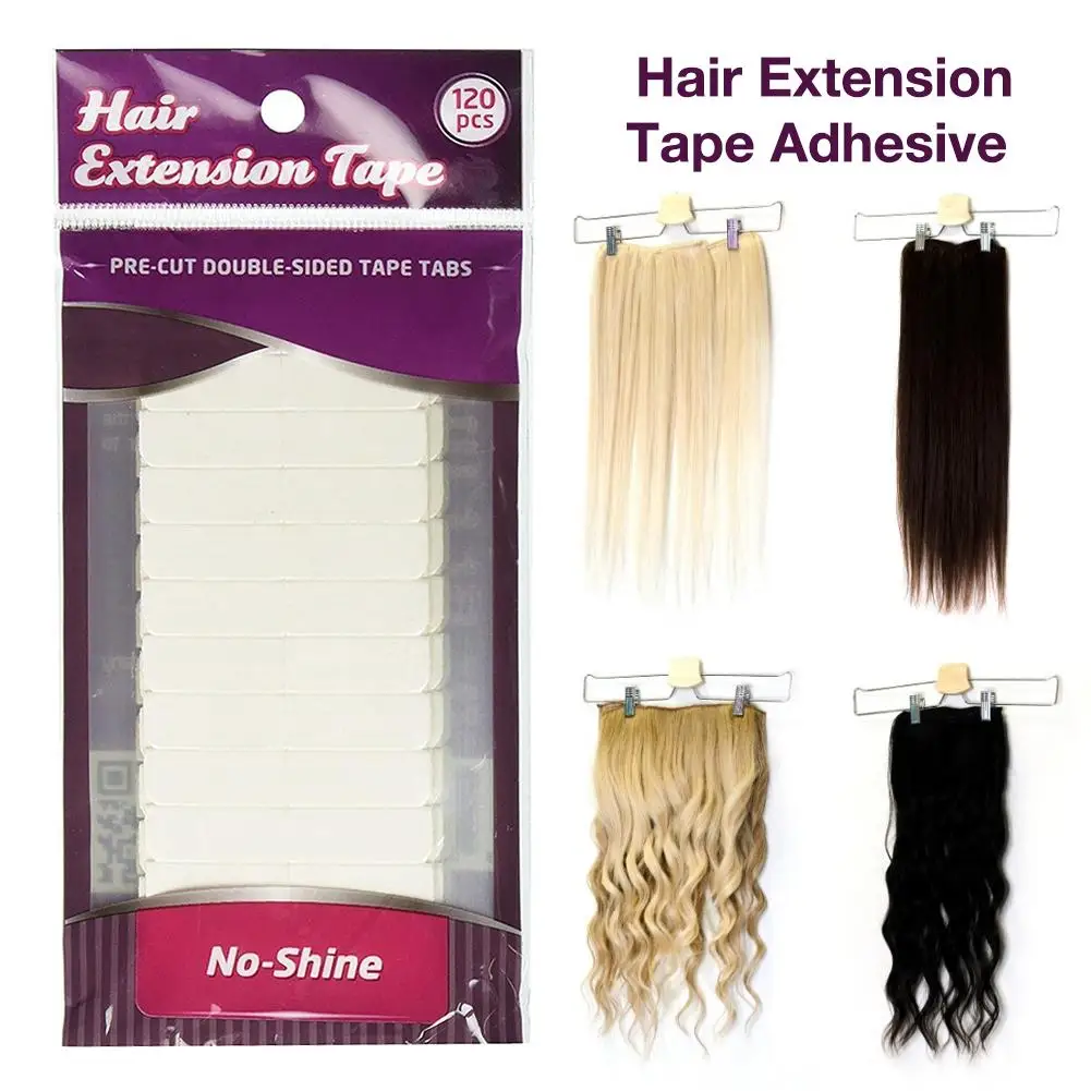 

New Hot 120 Tabs/lots 10 Sheets 0.8cm*4cm No Shine White Adhesive Tape Waterproof Tape For Tape Hair Extension