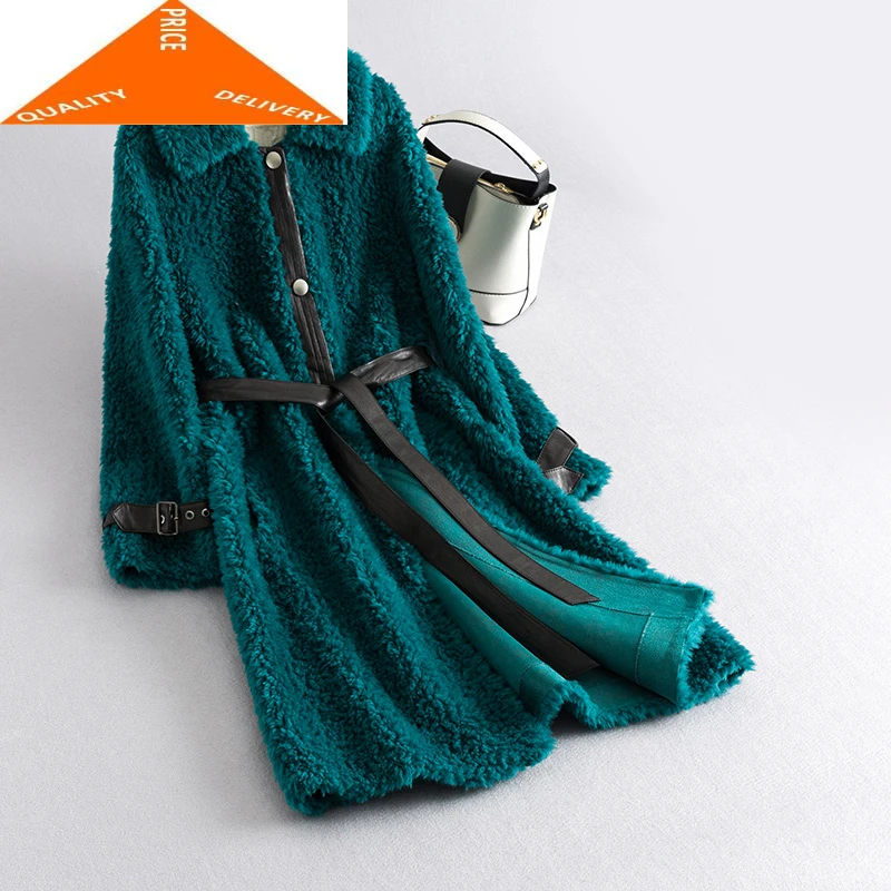 

Female Real Fur Vintage Long Sheep Shearing Jacket Women Clothes 2020 Korean Elegant 100% Wool Coat Tops Hiver 2059