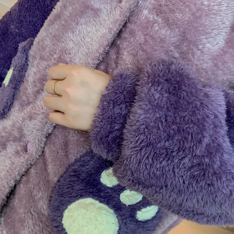 Winter Pajamas Plush Women Sleepwear Loose Version Pajama Set Inspissate Nightgown High Quality Packed Thicken Hooded женский