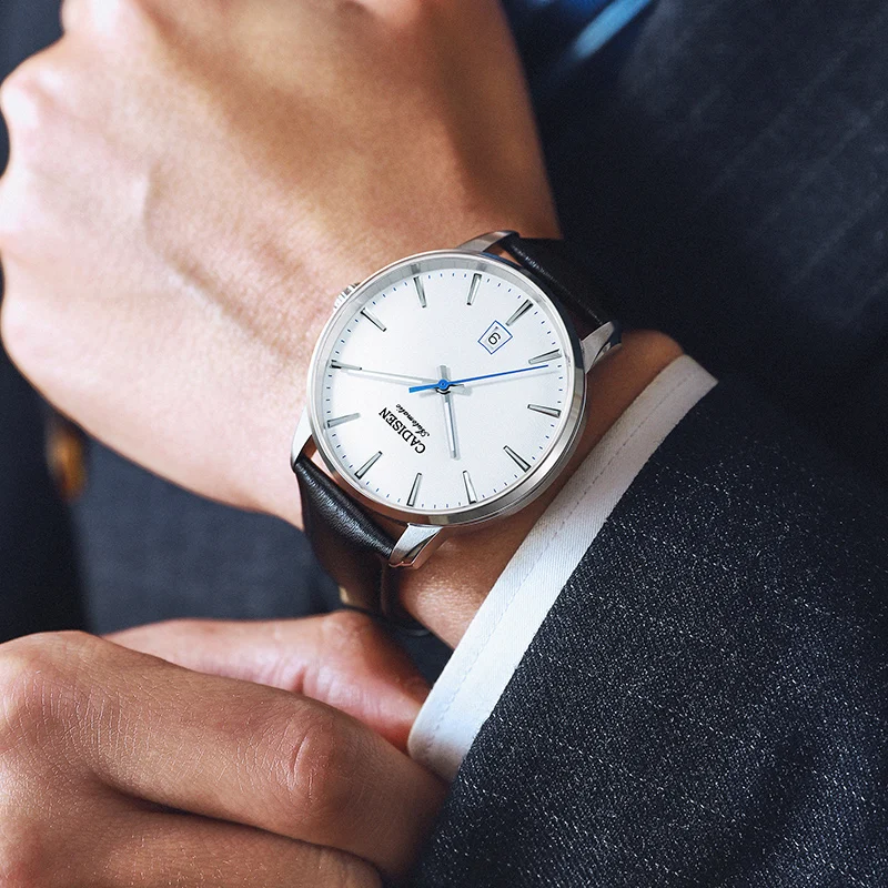 Мужские автоматические механические часы CADISEN светящиеся деловые наручные из