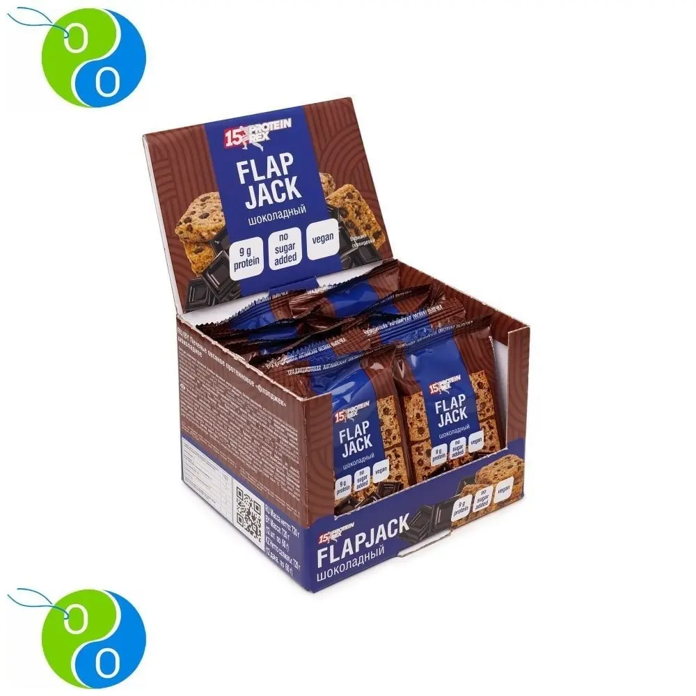 Печенье овсяное протеиновое ProteinRex флэпджек шоколад 60г по 12 шт|Торты печенье |