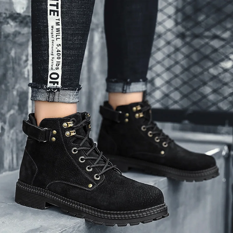 

Causal Shoes For Men Zapatos Casuales Para Hombre De Cuero Men's Boots Leather Casual Shoes Spring Men Black Sport Home