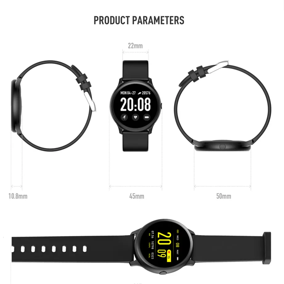 KW19 браслет кровяное давление монитор сердечного ритма Смарт часы фитнес трекер