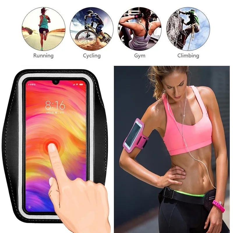 Мобильный телефон сумка для бега держатель браслета Xiaomi Redmi Note 5 6 7 8 3 Pro 4 4X Plus 5A 6A 7A