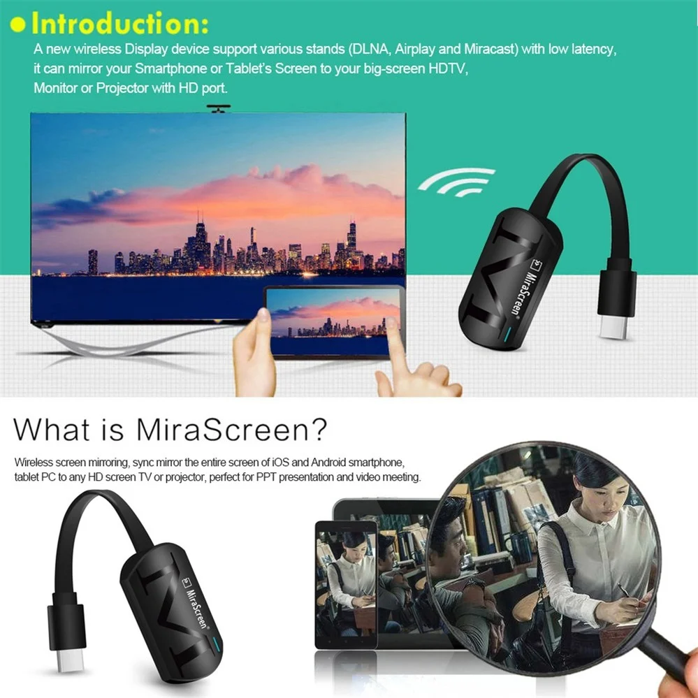 PzzPss G4 Беспроводной Wi-Fi дисплей приемник 1080P HD TV Stick Miracast Airplay отзеркаливание DLNA для