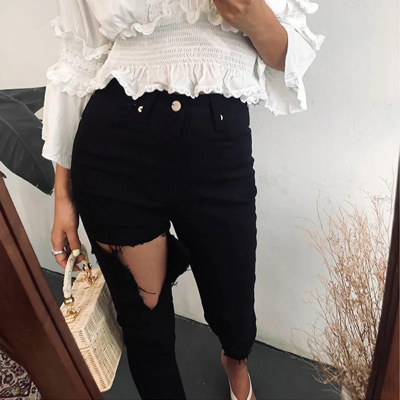 Mozuleva/белые джинсовые женские штаны для мам Джинсы бойфренда женщин с высокой