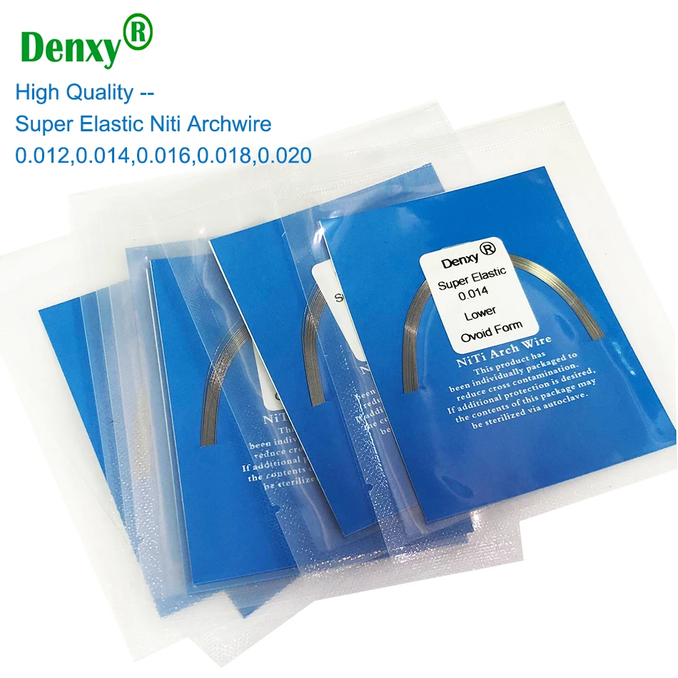 100pcs Denxy High Quality Orthodontic Niti Super Elastic Ovoid Form Archwire Orthodontic Arch Wires Niti Wire Round/Rectangular