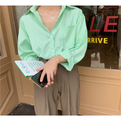 

ZHISILAO Vintage Women Shirts Blusas 2020 Autumn Stripe Retro Blue Blouse Office Lady Womens Tops and Blouses Female