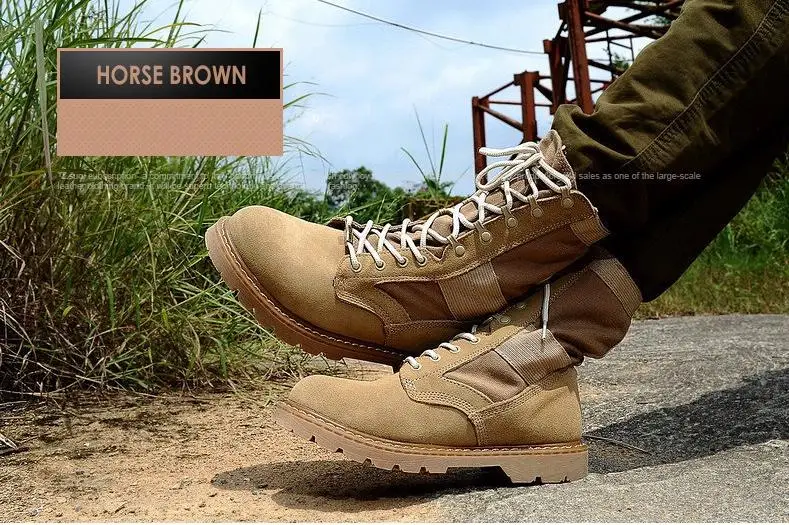 LAKESHI Brand Men Boots Fashion Motocycle Boots Men Shoes Winter Military Boots Male Autumn Winter Leather Desert Male Boots