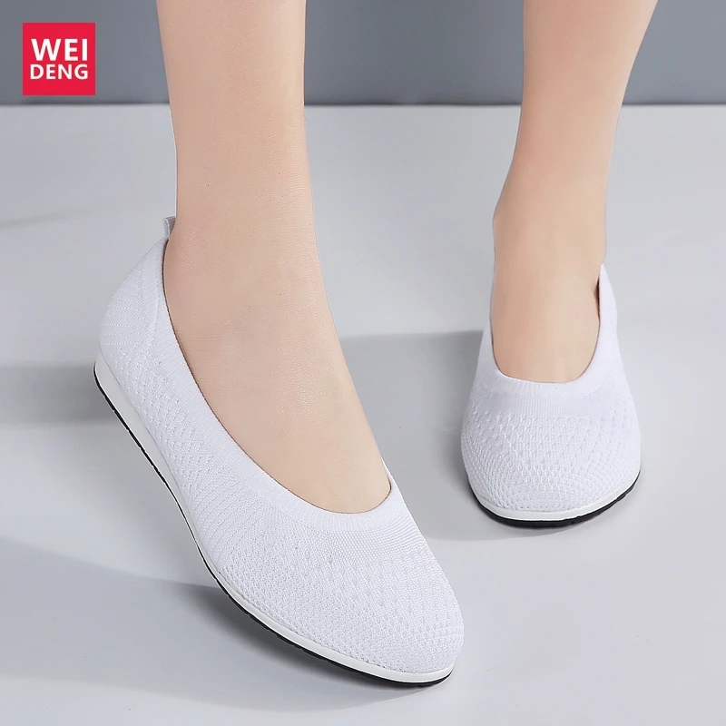 Weideng натуральной кожа Внутренние Мокасины Держите Теплый Casual с мехом белых