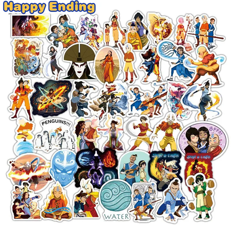 10/30/50 шт. искусственный Аватар: последние наклейки Airbender игрушки для детей
