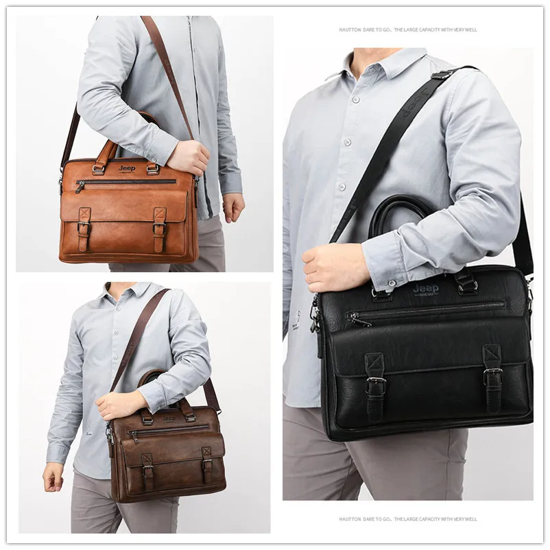 JEEP BULUO Men's Briefcase Bags For 14